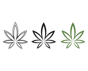 Cannabis leaf icon, vector illustration isolated on white background