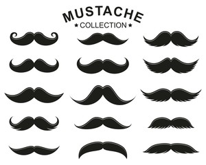 Mustache Icon Set. Set of Silhouette Mustache vector icon Illustration