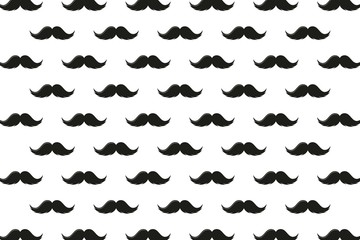Seamless pattern with retro mustache, isolated vector doodle wallpaper background, vector Illustration