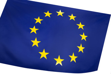 Europe union flag of silk with copyspace for your text or images.