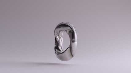 Naklejka premium Silver Torus Crushed Sculpture 3d illustration 3d render 