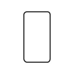 Wonderful silhouette design of a mobile phone on a white background