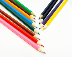 Fototapeta premium set of colored pencils on a white background