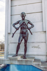 Crutch breaker statue, Piestany, Slovakia, symbolic object