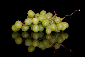 Grapes on black background