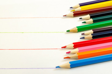 Obraz premium set of colored pencils and drawing 