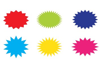 Starburst speech bubbles set, star sticker vector, Bursting icon, Explosion vector , isolated on white background