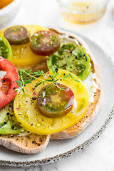 Italian appetizer Friselle with tomatoes