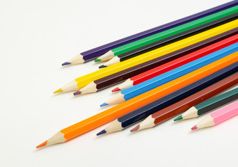 Fototapeta premium set of colored pencils on a white background