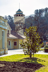Fototapeta na wymiar Historical water tower in in Piestany spa, Slovakia