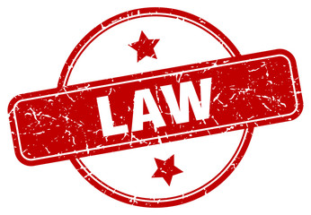 law stamp. law round vintage grunge sign. law