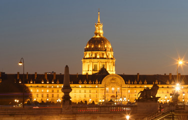 Fototapeta premium The cathedral of Saint Louis at night, Paris.