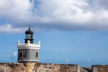 Faro Lighthouse and Castillo San Filipe Del Morro Old San Juan Puerto Rico