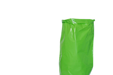 Packing pouch green color in the background