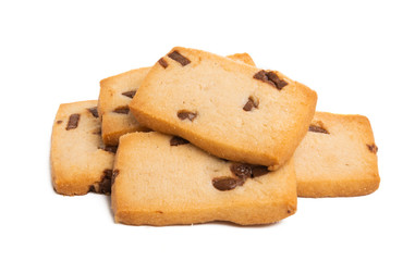 cookies with chocolate drops Isolated