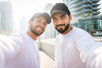 Two men with kandora in Dubai