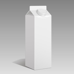 A box of milk on a gray, isolated background. Package. Vector eps10.