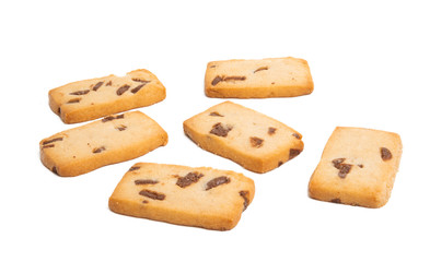 cookies with chocolate drops Isolated