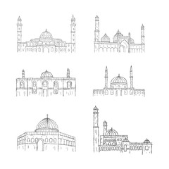Mosque sketch,hand drawn collection