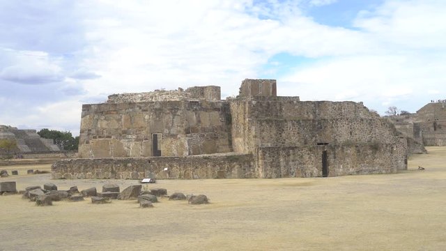 Pyramids Monte Alb&aacute;n in Oaxaca Mexico. Pre-Columbian Archaeological site and UNESCO world heritage. in latin america.