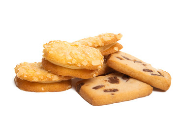 cookies with chocolate drops Isolated