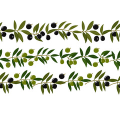 Obraz na płótnie Canvas Seamless border from olive branches