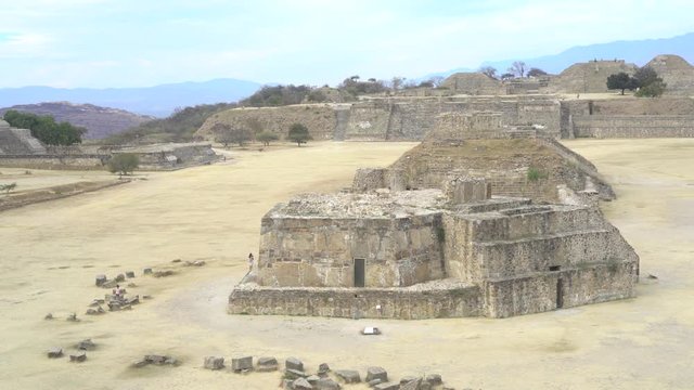 Pyramids Monte Alb&aacute;n in Oaxaca Mexico. Pre-Columbian Archaeological site and UNESCO world heritage. in latin america.