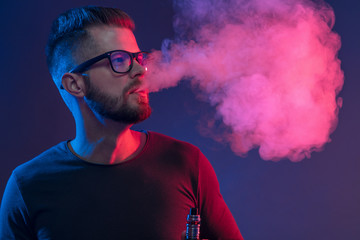 Vaping e-liquid from an electronic cigarette