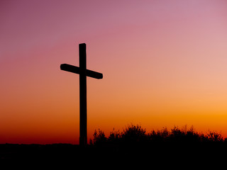 Jesus christ crucifix cross on heaven sunrise concept christmas catholic religion, forgiving christian worship god, happy easter day, praying praise good friday sunrise background, bible gospel news