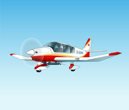 Modernes franz&ouml;sisches Sportflugzeug in Holzbauweise