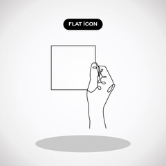 hands holding blank piece of paper-continuous line drawing