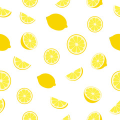 Seamless pattern lemon modern on a white background