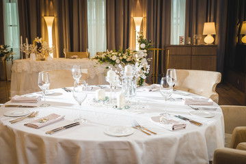 elegant decoration of table in a restaurant
