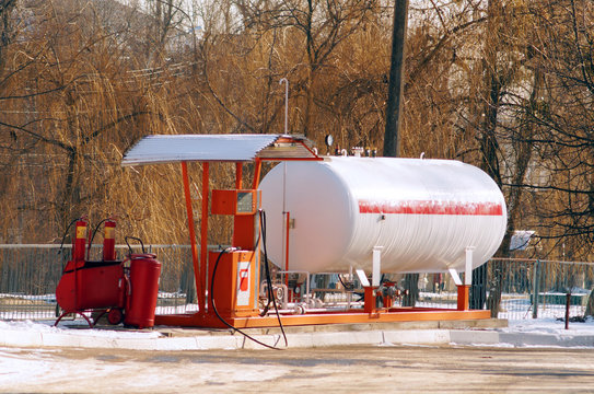 Liquid Propane Gas Station - Winter View.