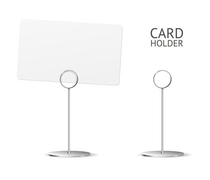 Realistic Detailed 3d Metallic Card Holder Set. Vector