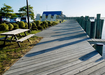 Boardwalk in Chincoteague Island, Virginia, USA