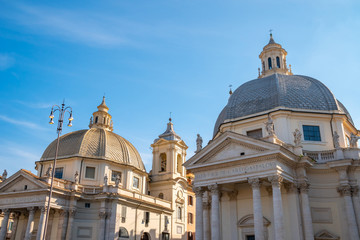 Obraz premium Churches of Santa Maria in Montesanto and Santa Maria dei Miracoli