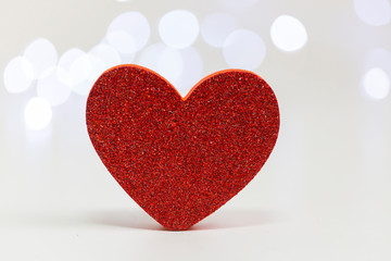 close up view of Glitter Red Heart - Love hearts - Love Concept - valentine's heart