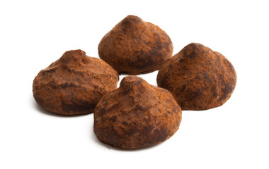 chocolate truffles isolated