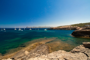 Fototapeta na wymiar view of an island in the sea-ibiza