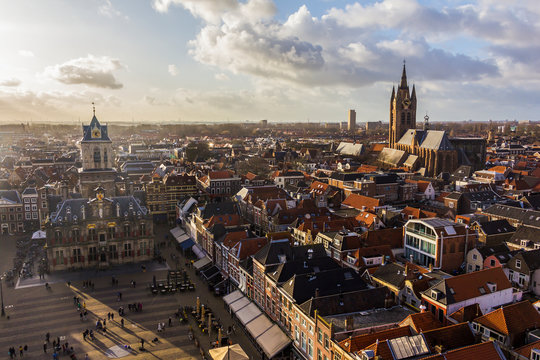 Delft, the Netherlands, Holland,January 18, 2020. Stadhuis (The City Hall) (Renaissance style) 