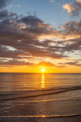 Golden Hour Sunset View at Tanjung Aru Beach, Kota Kinabalu, Sabah.