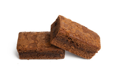 american brownie chocolate cake isolated