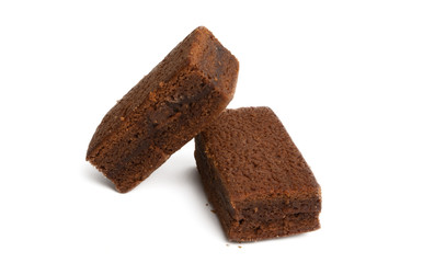 american brownie chocolate cake isolated