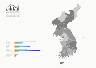 Obraz premium korea map. map of the division of Korea. seoul map.