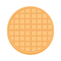 Belgium round waffle in flat style.