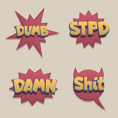 Comic text speech bubble pop art design