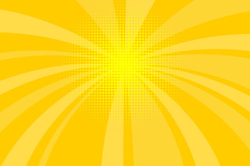 Comic yellow sunbeam background retro pop art style cartoon