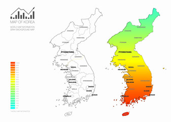 Fototapeta premium korea map. map of the division of Korea. seoul map.