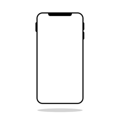 Modern touchscreen cellphone tablet smartphone isolated on light background. Empty screen